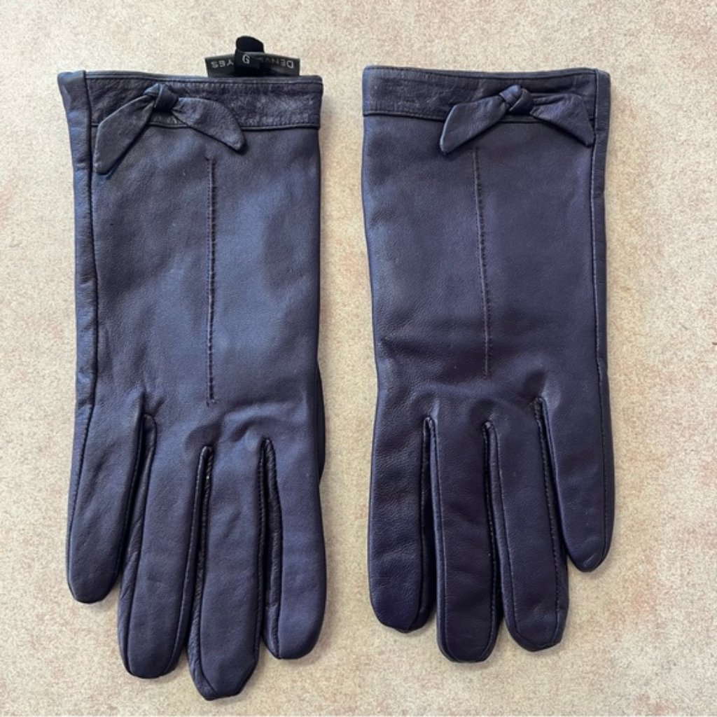 Denver Hayes Purple Leather Driving Winter Gloves